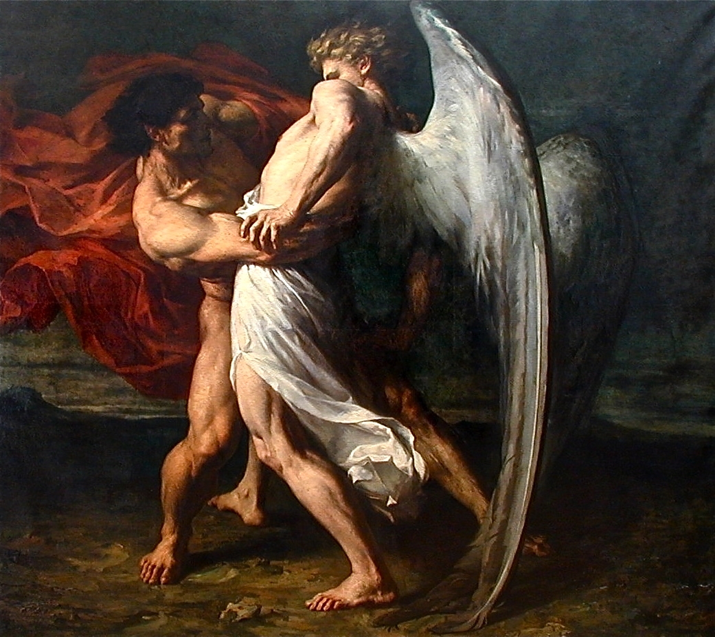 La lucha de Jacob y el Ángel, de Alexandre Louis Leloir (1843-1884) 