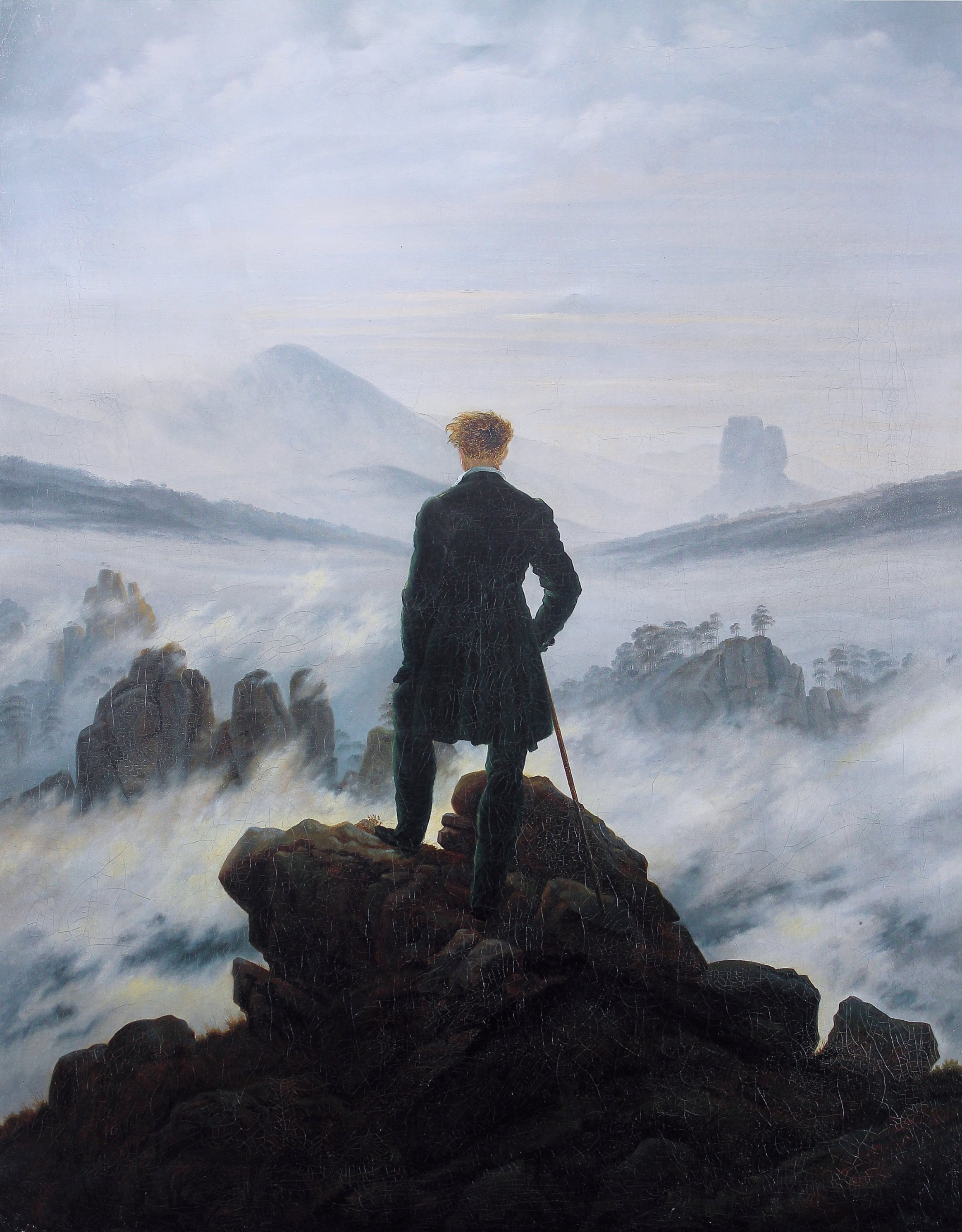 El Caminante sobre el mar de nubes de Caspar David Friedrich (1818)