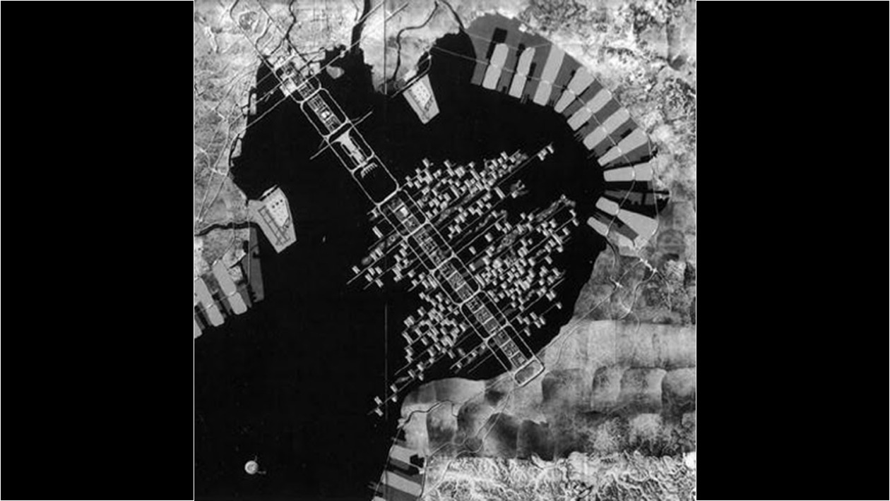 1.El plan de Kenzo Tange para la bahía de Tokio.