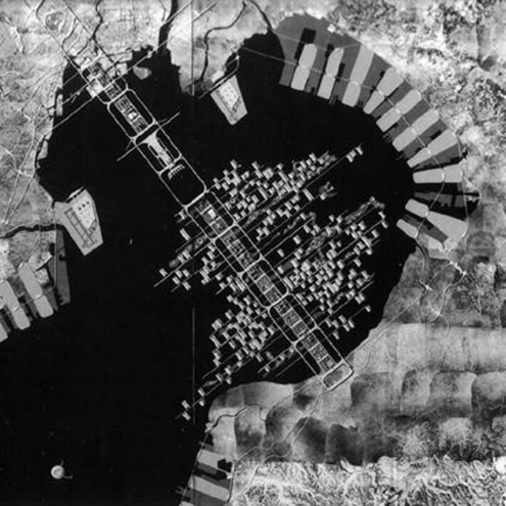 1.El plan de Kenzo Tange para la bahía de Tokio.