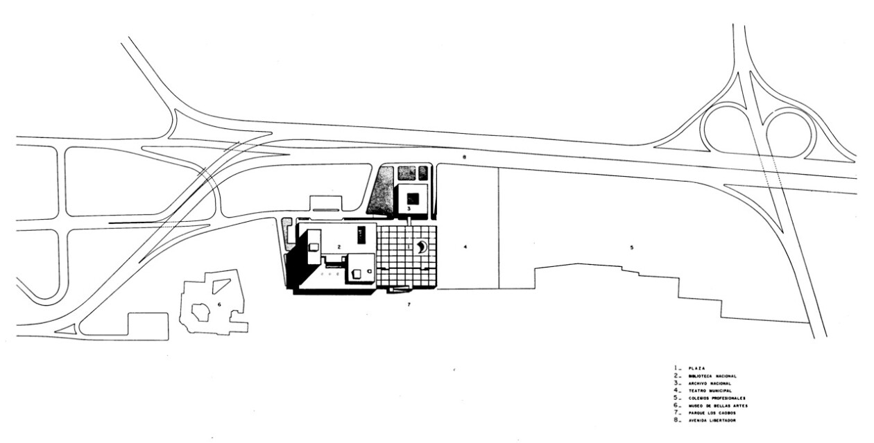 La Biblioteca Nacional. Concurso ganado por Julián Ferris y Jaime Hoyos.