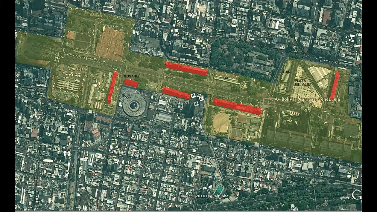 3. Se indican los bloques en obras, el Musarq y la Plaza del Alba.