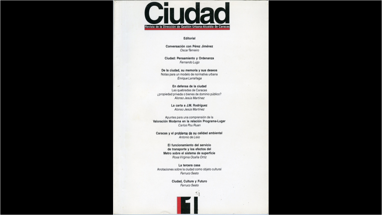 Portada de la revista Ciudad, número único.