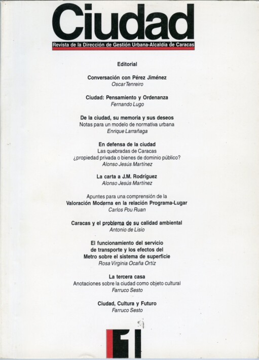 Portada de la revista Ciudad, número único.
